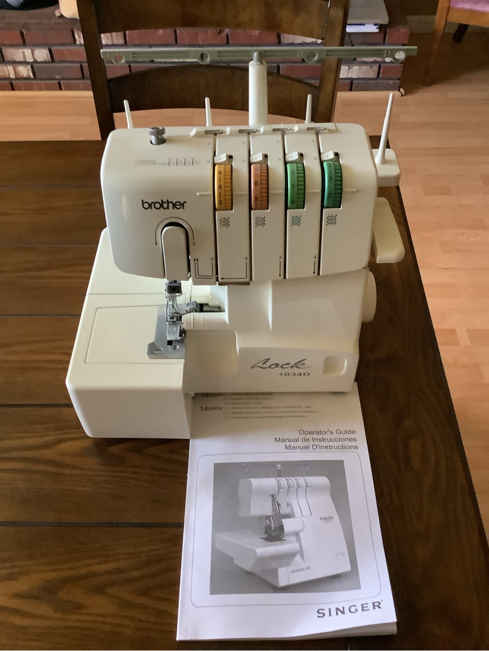 Brother serger with yellow, orange, green and teal dials - Picture 8 of 13